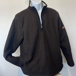 ORVIS  Sherpa  Fully Lined size MEDIUM Men's Brown Quarter-Zip  Jacket